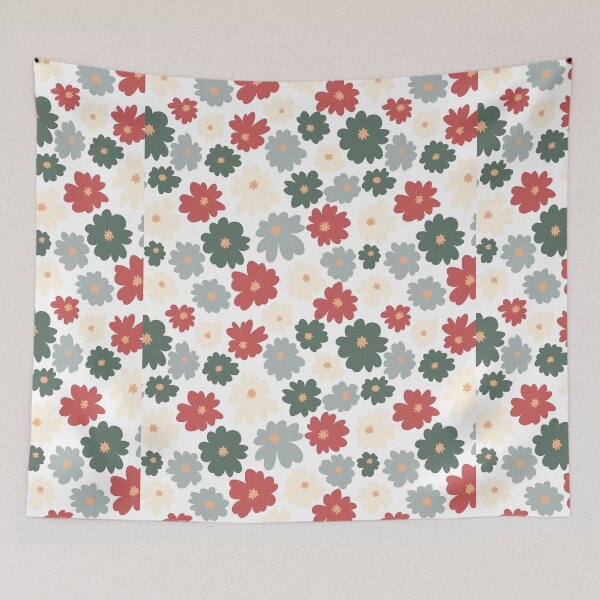 Item preview, Flowy Floral Sage Green and Terracotta designed and sold by kindtoearth.