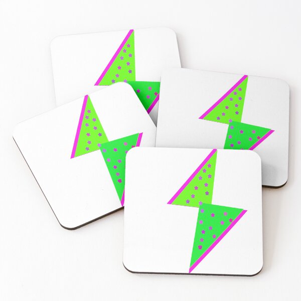 Item preview,  BOHO GREEN PINK STAR LIGHTING BOLT  designed and sold by RetroPlaceee.