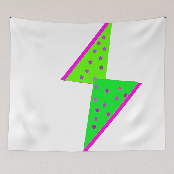 Item preview,  BOHO GREEN PINK STAR LIGHTING BOLT  designed and sold by RetroPlaceee.