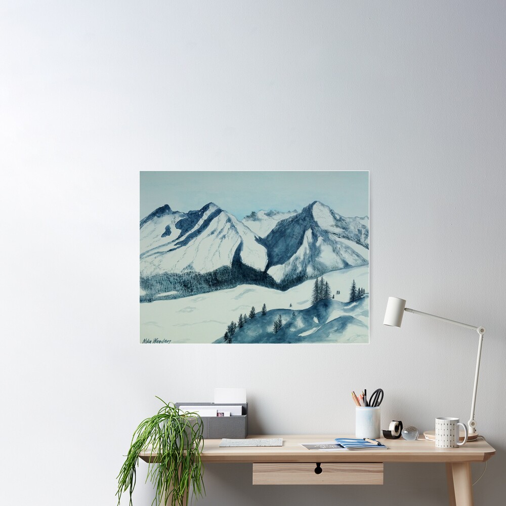 Swiss Alps, Arosa - Original Aquarell Poster