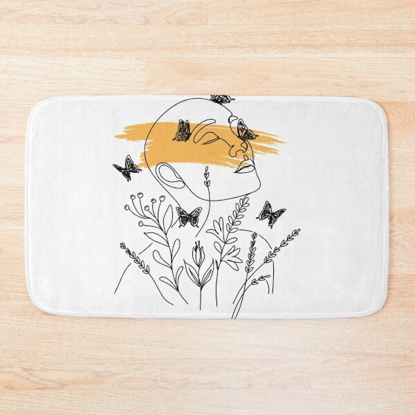 Item preview,  Line Art Woman Face Drawing. Black Woman with butterflies. Afro American Female Logo. Contouring Line. Minimalist Face. Beauty salon designed and sold by OneLinePrint.