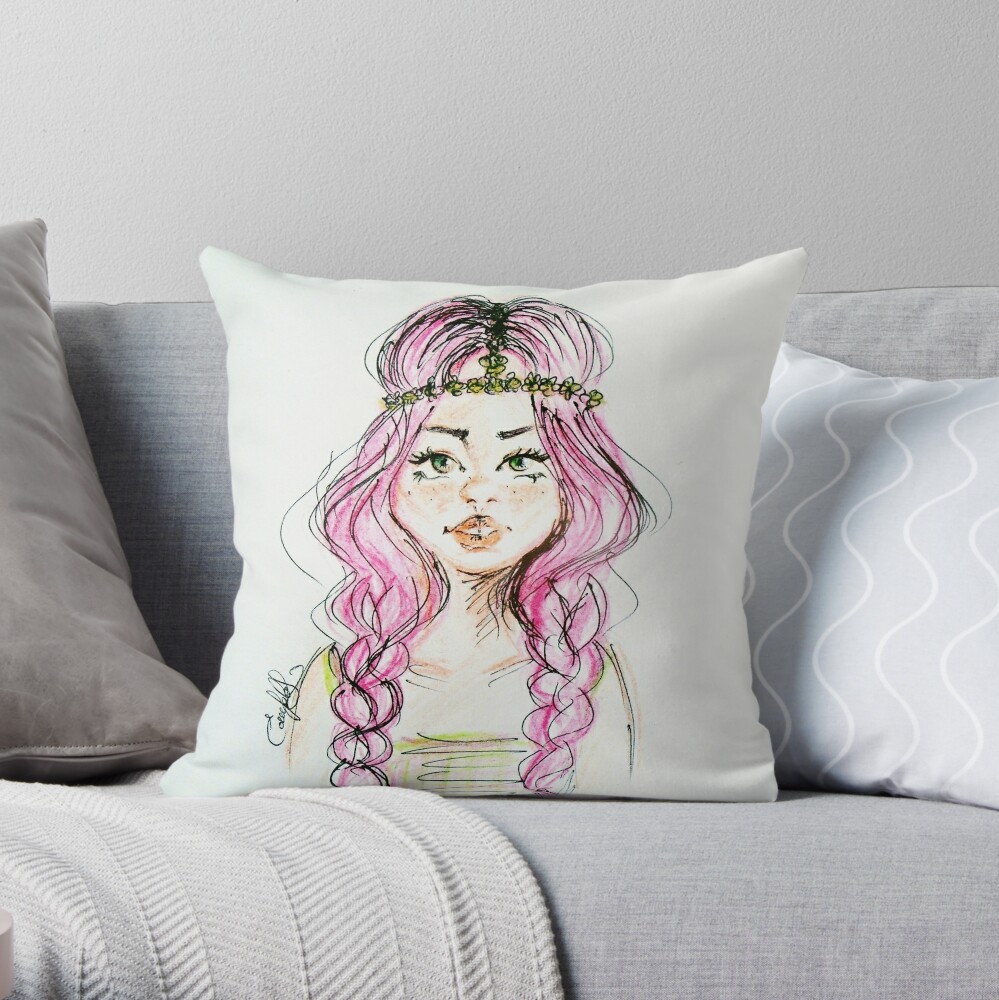 Tumblr Girl Throw Pillows By Elisabatart98 Redbubble