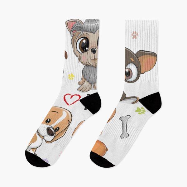 Item preview, Cute Happy Collection of Dogs Puppies with Paw Prints & Bones designed and sold by WearWolfDesigns.