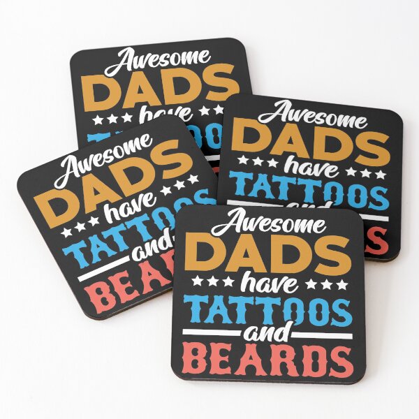 Item preview, Awesome dads have tattoos and beard Father’s Day tshirt design designed and sold by Tanuja  Sharma.