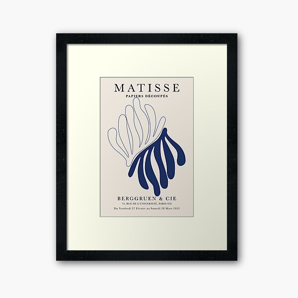 Item preview, Henri Matisse Flower. Paper Decoupes Art Dark Blue, Matisse Cutout's designed and sold by re-make-.