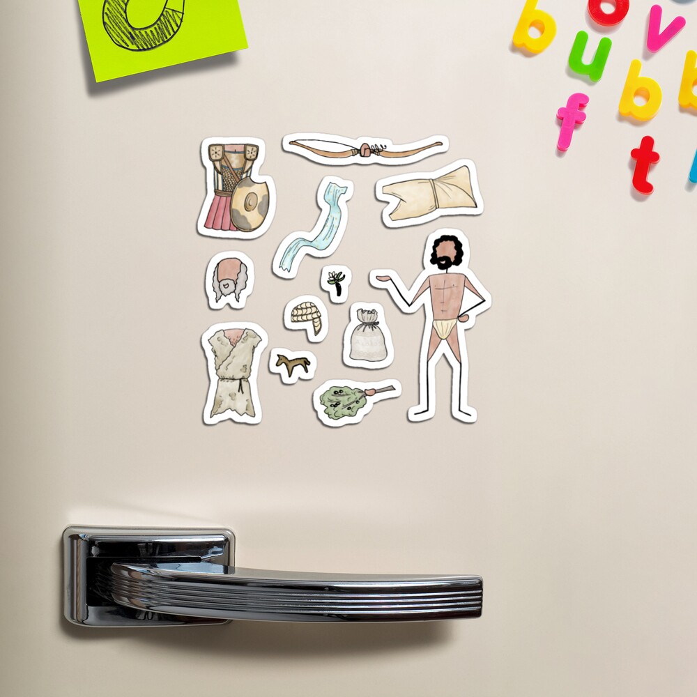 ODYSSEUS paper doll fridge magnet - fabulous technicolour! Magnet