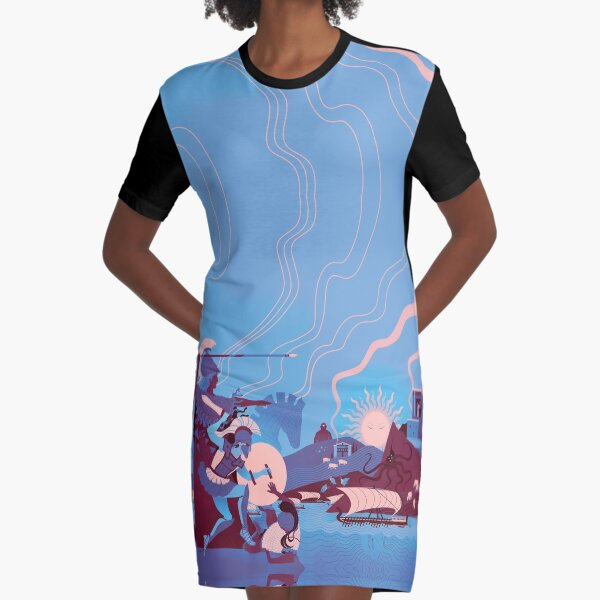 Homeric Landscape - Winter Graphic T-Shirt Dress
