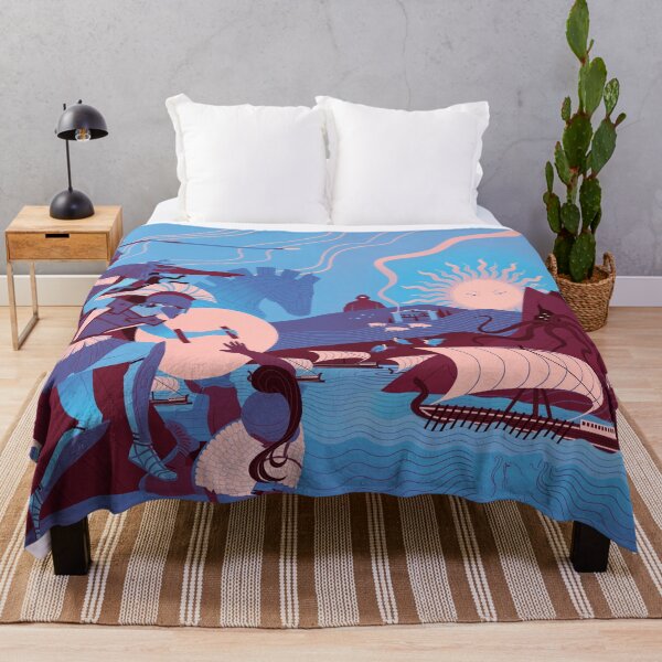 Homeric Landscape - Winter Throw Blanket