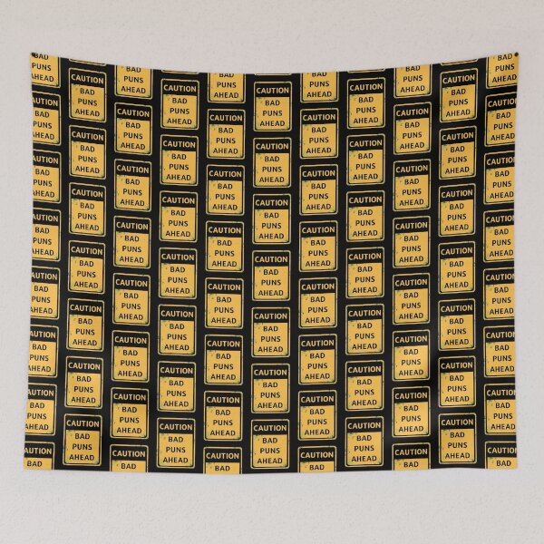 Item preview, Distressed Caution Bad Puns Ahead designed and sold by MarssyMT.