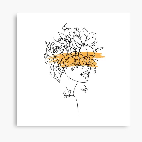 Item preview, Plant Head Woman Art Print | Flower in woman head | Flower Woman Wall Art | Woman With Flower Head Print | Line Drawing Woman Art Print designed and sold by OneLinePrint.