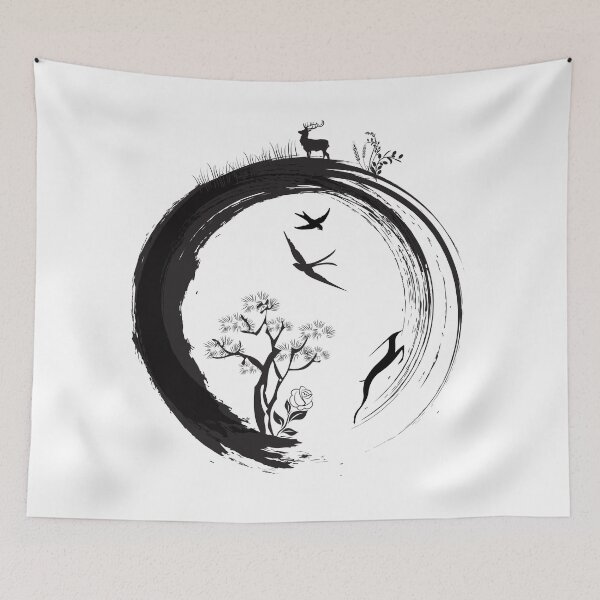Item preview, Enso Zen Circle Japanese Symbol with Tree of Life designed and sold by Anna Lemos.