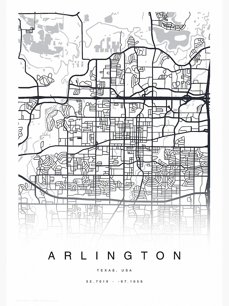 "Arlington, Texas USA Map Poster" Poster for Sale by TheZenSprout