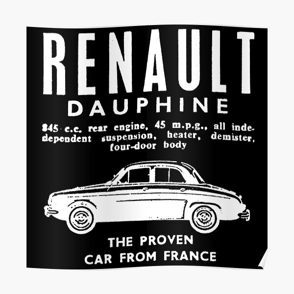 "RENAULT DAUPHINE ADVERT" Poster for Sale by ThrowbackM3 Redbubble