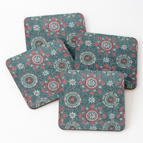 Item preview, Antique Oriental Red Green Flowers designed and sold by StudioMoesker.