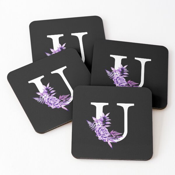 Item preview, Floral Monogram Letter U With a Purple Rose Bouquet designed and sold by thesnowwhyte.