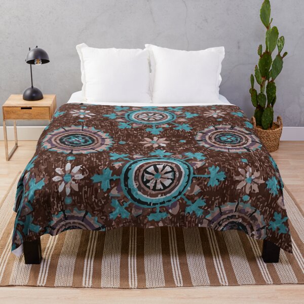 Item preview, Antique Oriental Turquoise Flowers designed and sold by StudioMoesker.