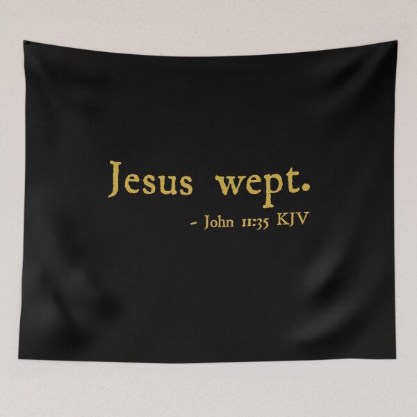 Item preview, John 11:35 KJV Antique Gold Print designed and sold by VerShirts.