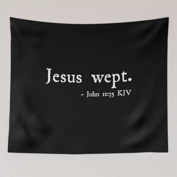 Item preview, John 11:35 KJV Antique White Print designed and sold by VerShirts.