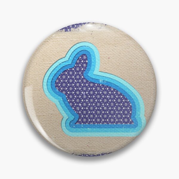 Item preview,  Vintage blue bunny papercut with sashiko pattern designed and sold by FunnyChameleon.