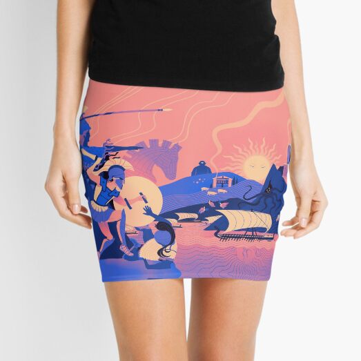 Homeric Landscape - Summer Mini Skirt