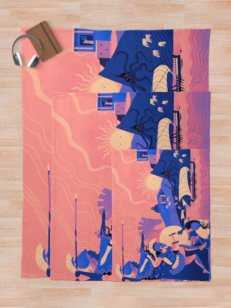 Alternate view of Homeric Landscape - Summer Throw Blanket