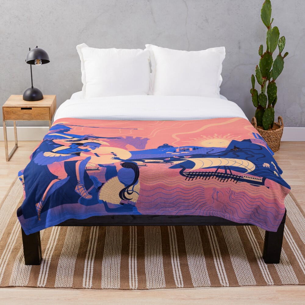 Homeric Landscape - Summer Throw Blanket