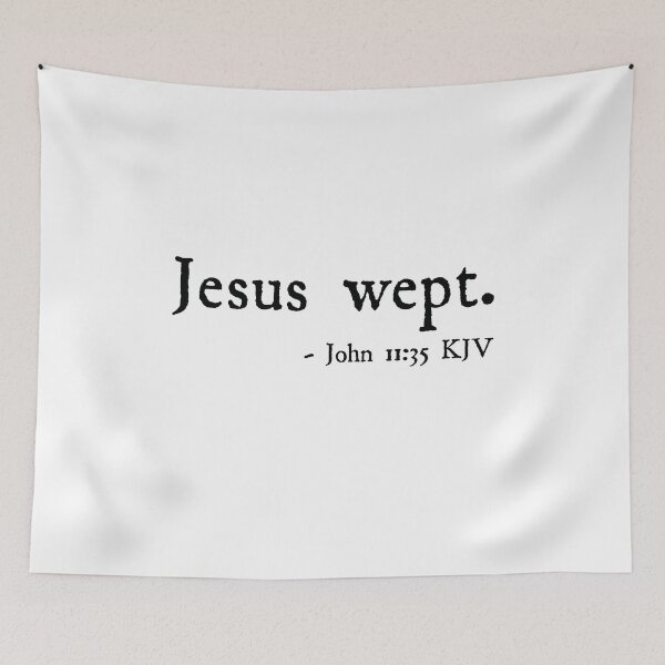 Item preview, John 11:35 KJV Antique Black Print designed and sold by VerShirts.