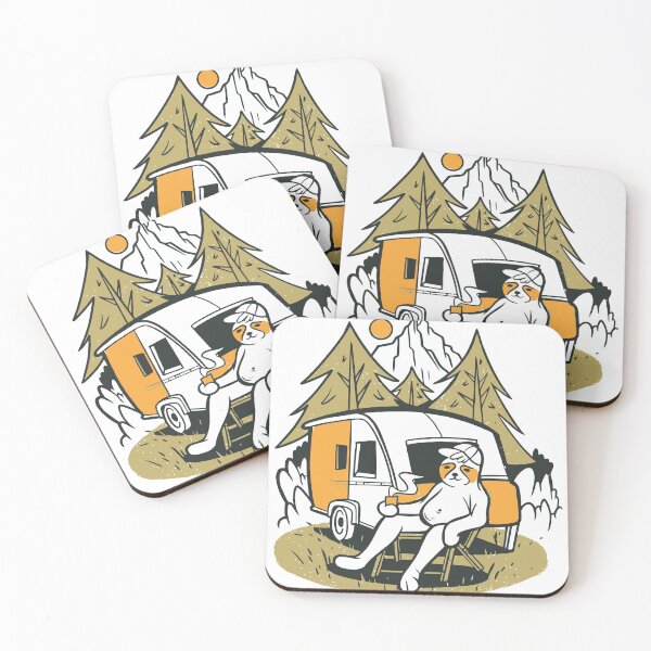 Item preview, Sloth camping cartoon designed and sold by ymd3signsshop.