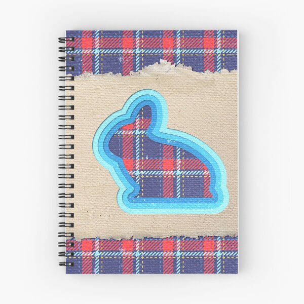 Item preview, Bunny outline papercut in plaid background designed and sold by FunnyChameleon.