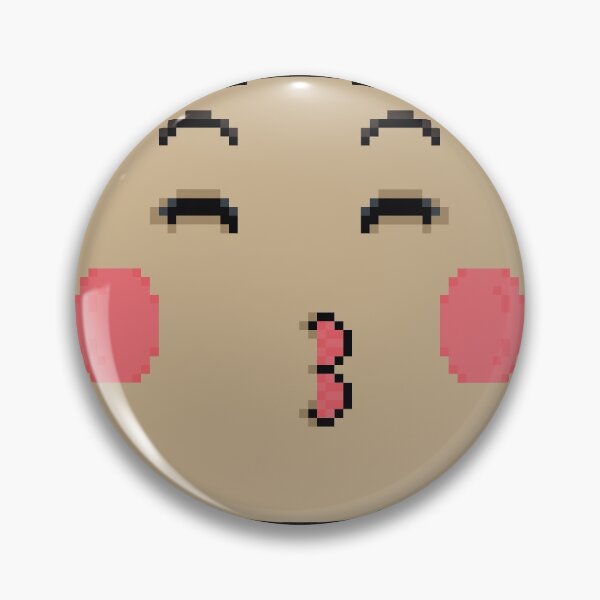 Item preview, Kiss emoticon flirty crush pixelated face designed and sold by For the love of Pixels.