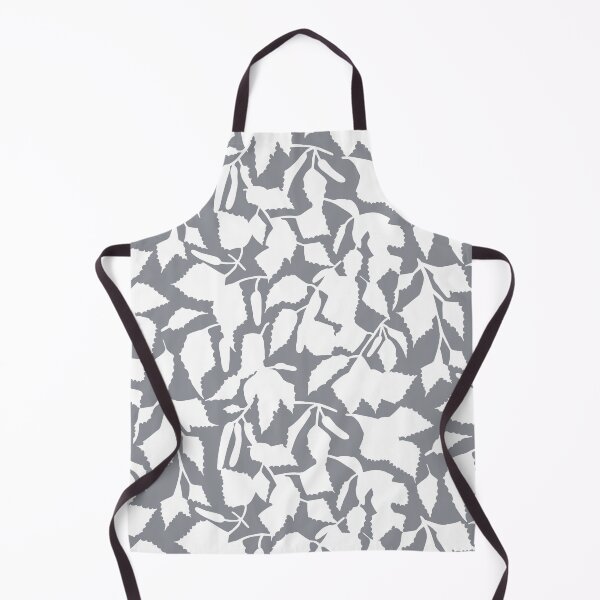 Item preview, White birch leaves on gray seamless pattern designed and sold by colorofmagic.