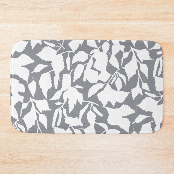 Item preview, White birch leaves on gray seamless pattern designed and sold by colorofmagic.