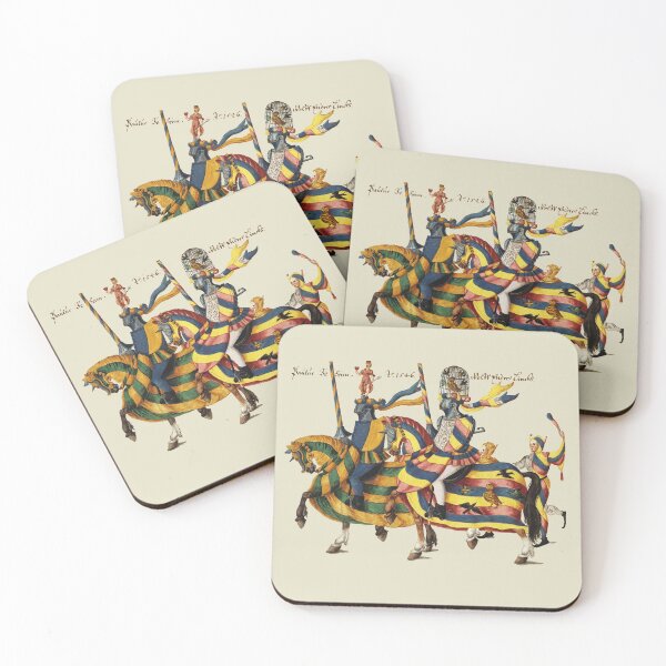 Item preview,  GERMAN MEDIEVAL KNIGHTS HORSEBACK HOLDING LANCES IN TOURNAMENT  WITH JESTERS designed and sold by BulganLumini.