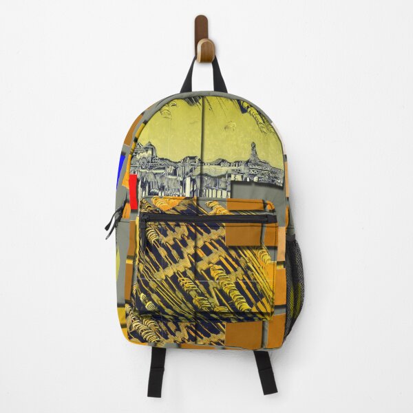 Item preview, District, (646th building blocks, blue, yellow, red,) monogravure, graphic, art, decorative, colorful, designed and sold by Paszkan.