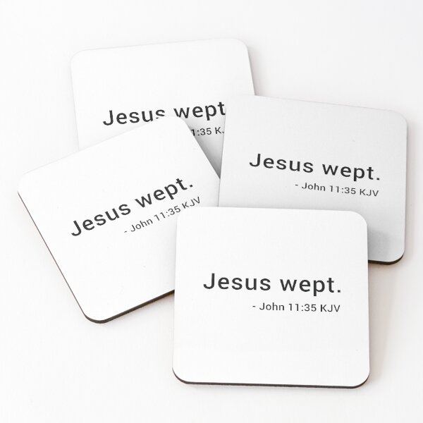 Item preview, John 11:35 KJV Modern Black Print designed and sold by VerShirts.