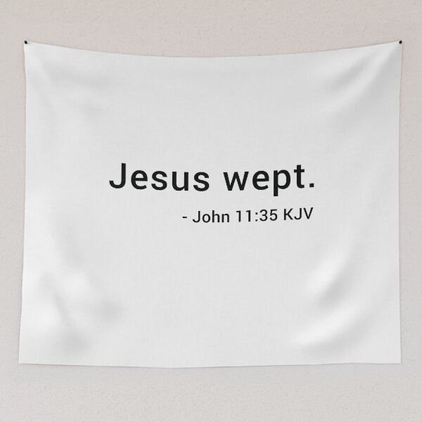 Item preview, John 11:35 KJV Modern Black Print designed and sold by VerShirts.