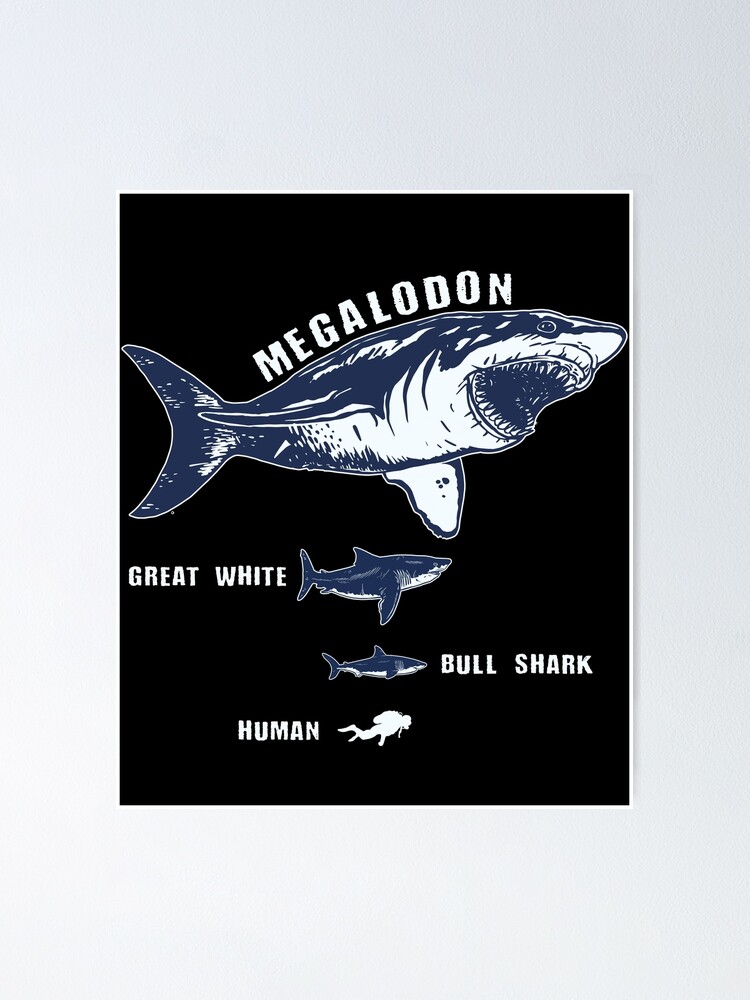 Megladon Shark Diver Sea Animals Wall Art Poster Canvas Pictures The Meg 