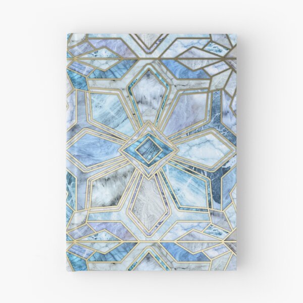 Item preview, Geometric Gilded Stone Tiles in Soft Blues designed and sold by micklyn.