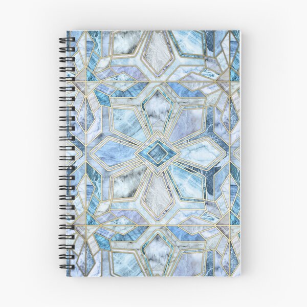 Item preview, Geometric Gilded Stone Tiles in Soft Blues designed and sold by micklyn.