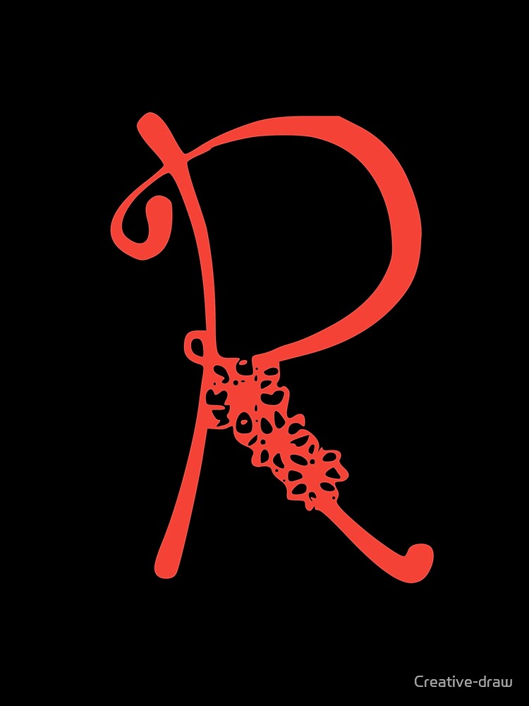 Thumbnail 3 of 3, Scarf, Floral Initial monogram R designed and sold by Creative-draw.