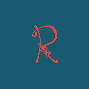 Artwork thumbnail, Floral Initial monogram R by Creative-draw