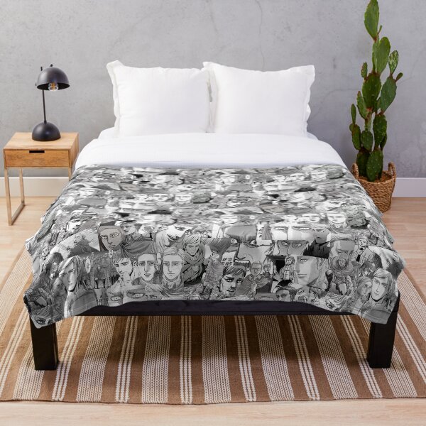 Erwin Smith Manga Panels Throw Blanket