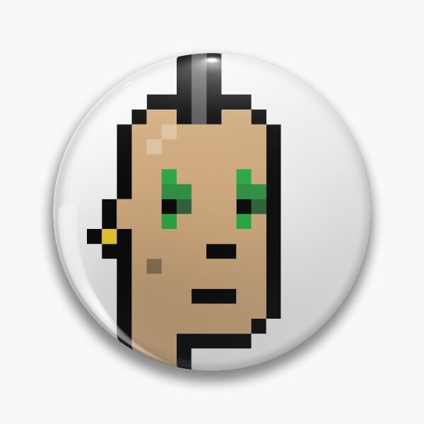 Item preview, Cryptopunk #788 (Male with Thin Mohawk haircut, mole, golden earing & Clown Green Eyes) designed and sold by inVinnieVeritas.