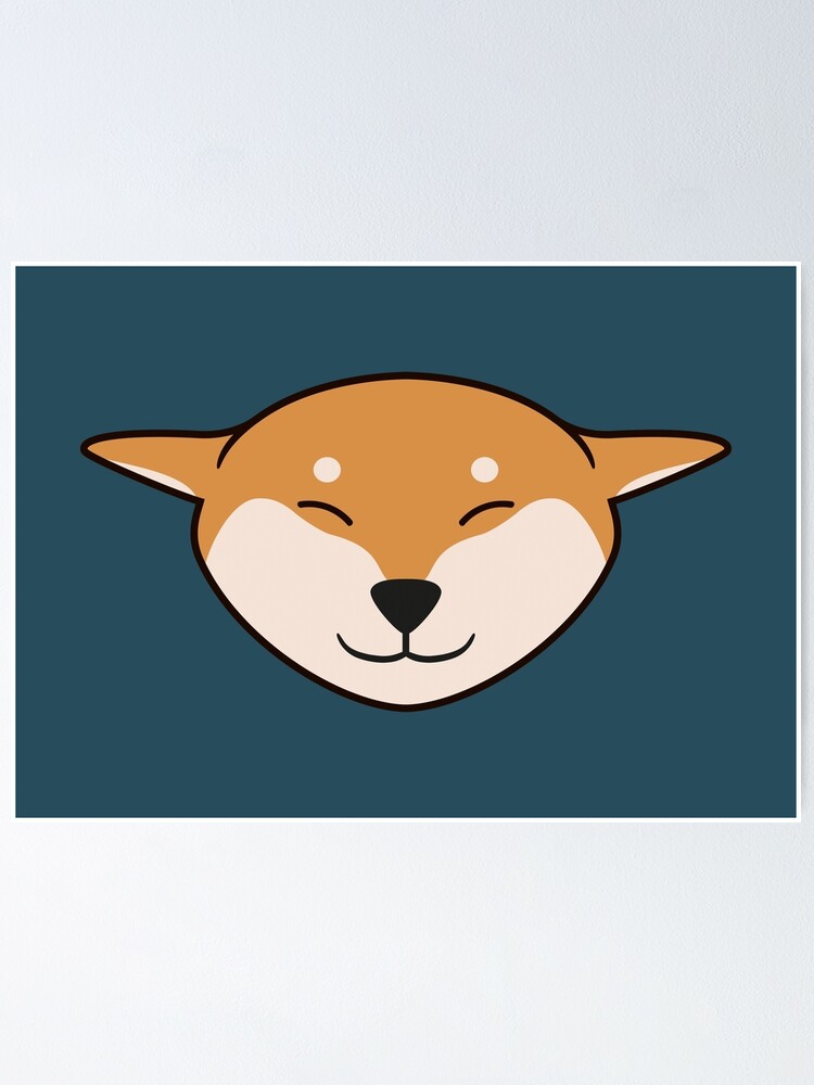Airplane Ears Red Shiba Inu Kawaii Poster