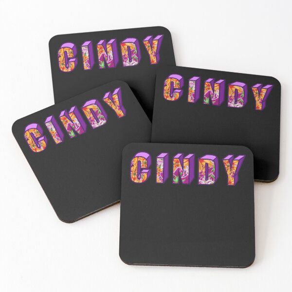 Item preview, Top 10 best personalised gifts 2022  - Cindy personalised personalized  custom name  floral with purple on black background . Cindy designed and sold by Artonmytee.