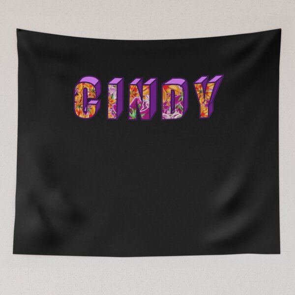 Item preview, Top 10 best personalised gifts 2022  - Cindy personalised personalized  custom name  floral with purple on black background . Cindy designed and sold by Artonmytee.
