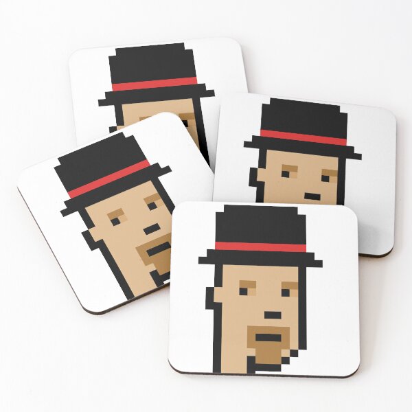 Item preview, CryptoPunk #1018 (Male with Front Beard and Top Hat) designed and sold by inVinnieVeritas.