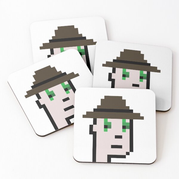 Item preview, CryptoPunk #1013 (Male with Fedora Hat and Clownish Green Eyes) designed and sold by inVinnieVeritas.