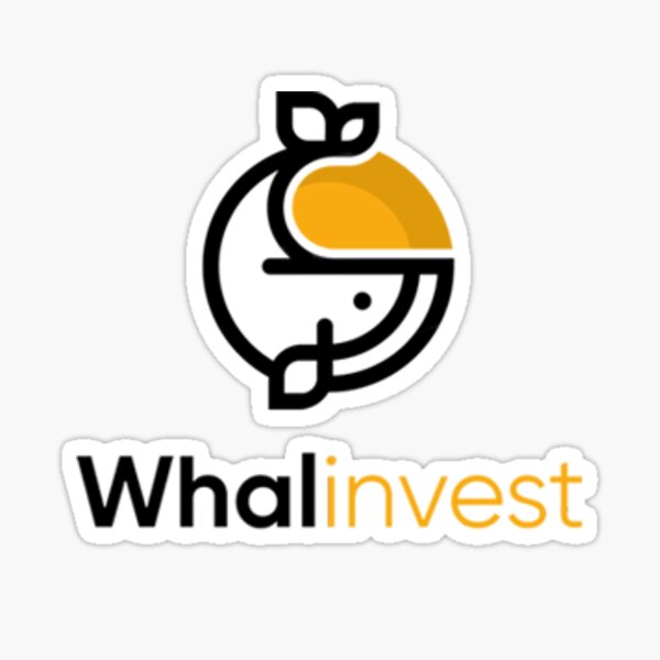 Whalinvest logo with the service name Sticker