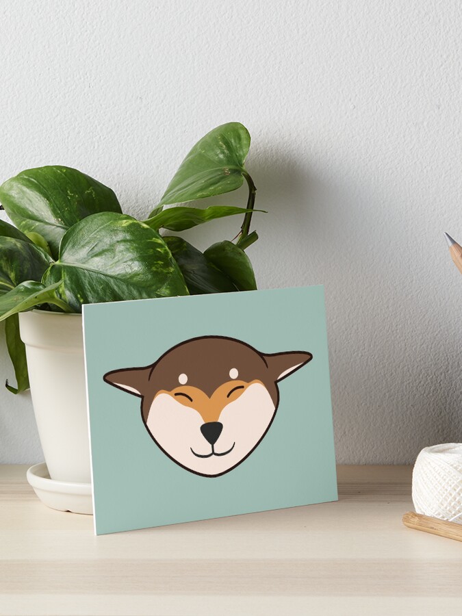 Airplane Ears Sesame Shiba Inu Kawaii Art Board Print